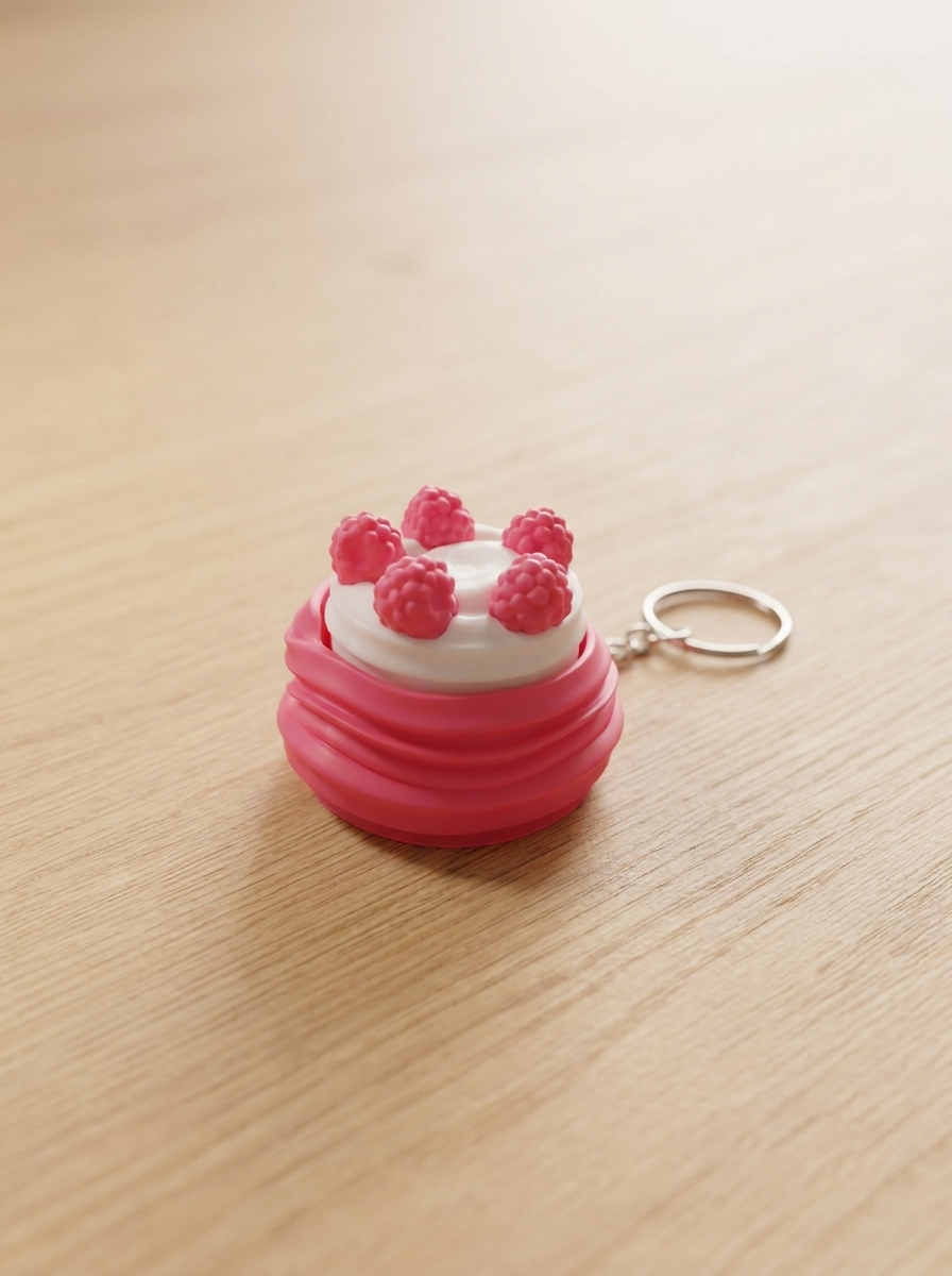 Raspberry Cake Clicker Keychain