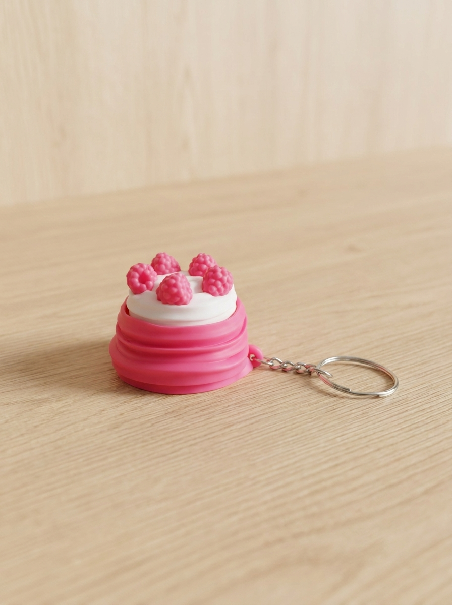 Raspberry Cake Clicker Keychain