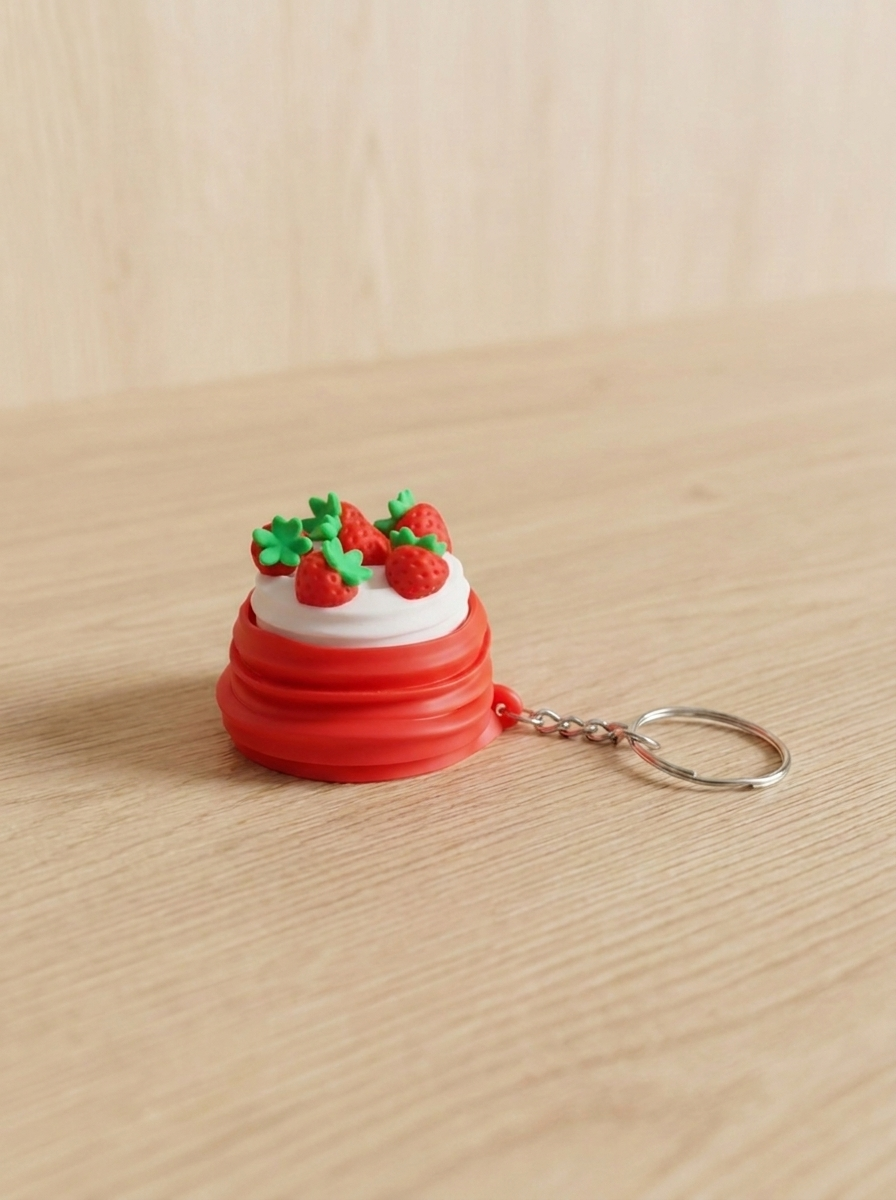 Strawberry Cake Clicker Keychain