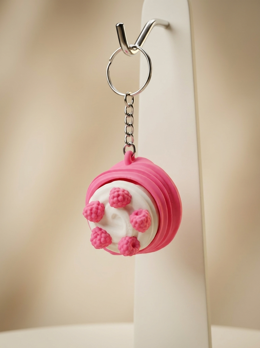 Raspberry Cake Clicker Keychain